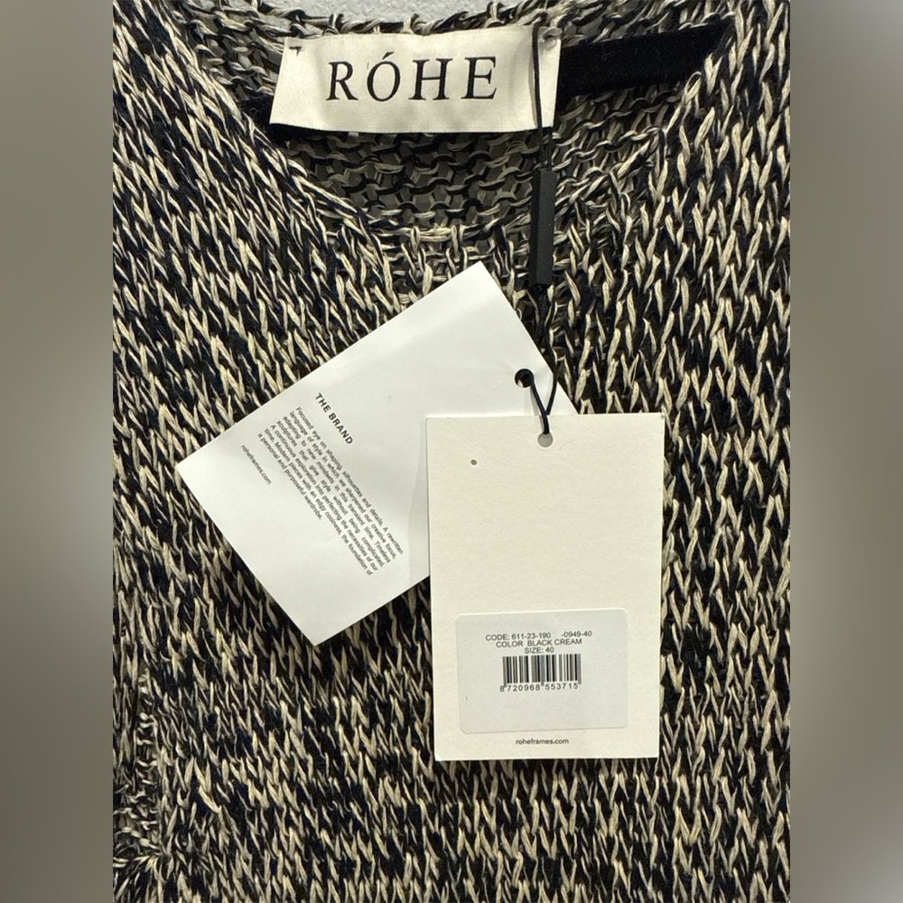 NWT RÓHE Mouline Maxi Knit linen cotton Designer luxury Italian Dress size 40/8 - Picture 7 of 9